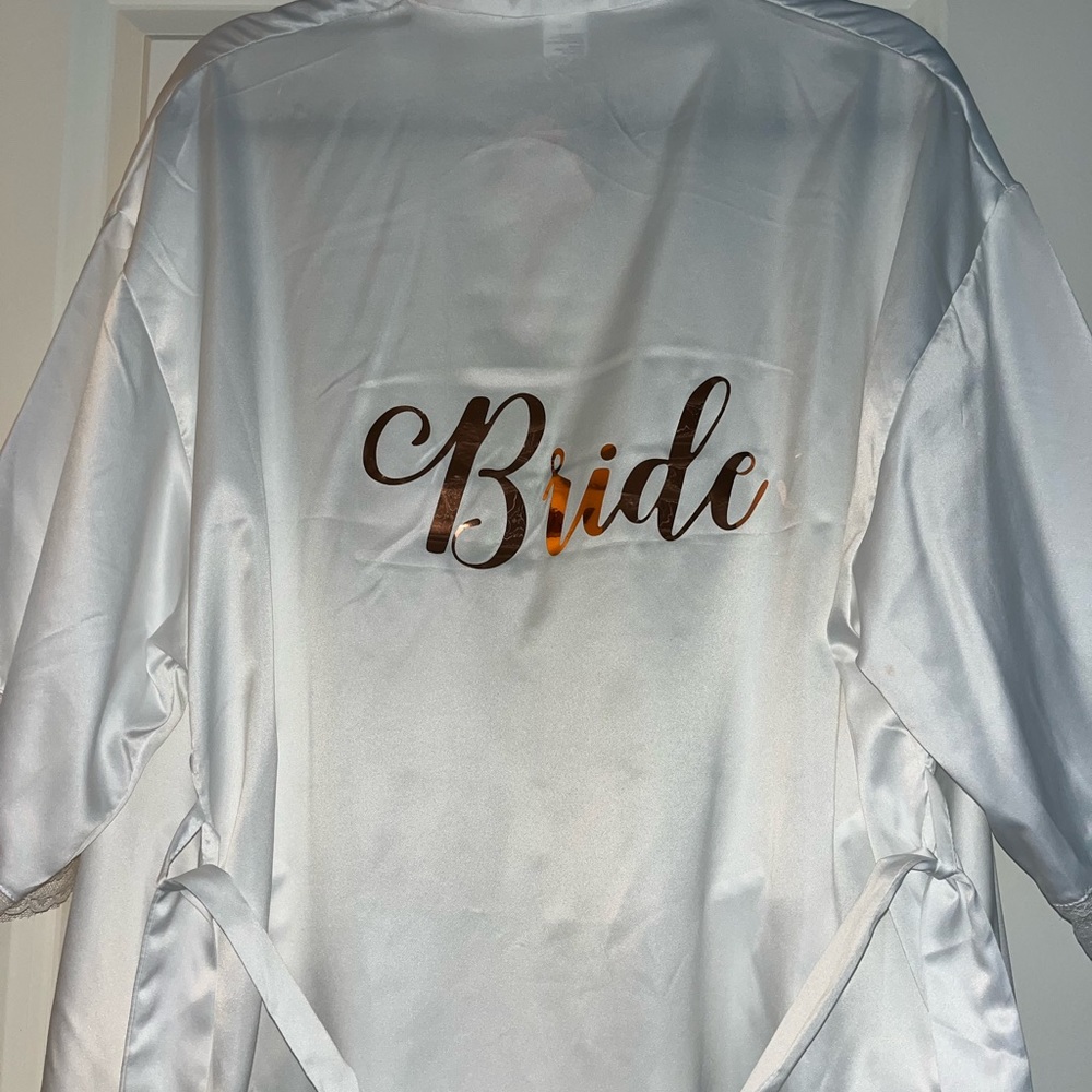 White Satin Bride Robe
